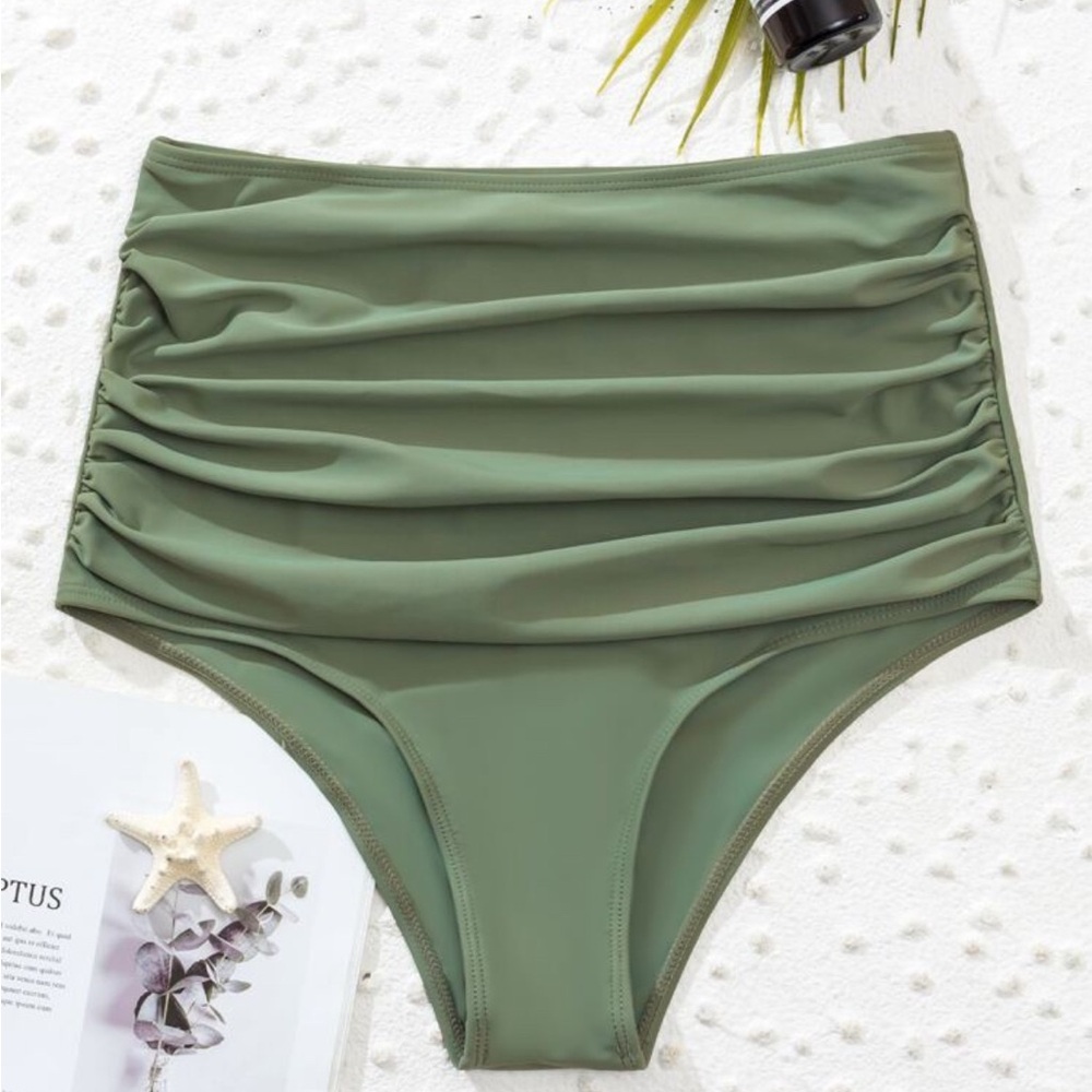 High-Waisted Green Bikini Bottom